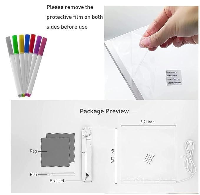 A Canvas for Their Imagination: 3D LED Light Glass Acrylic Writing pad