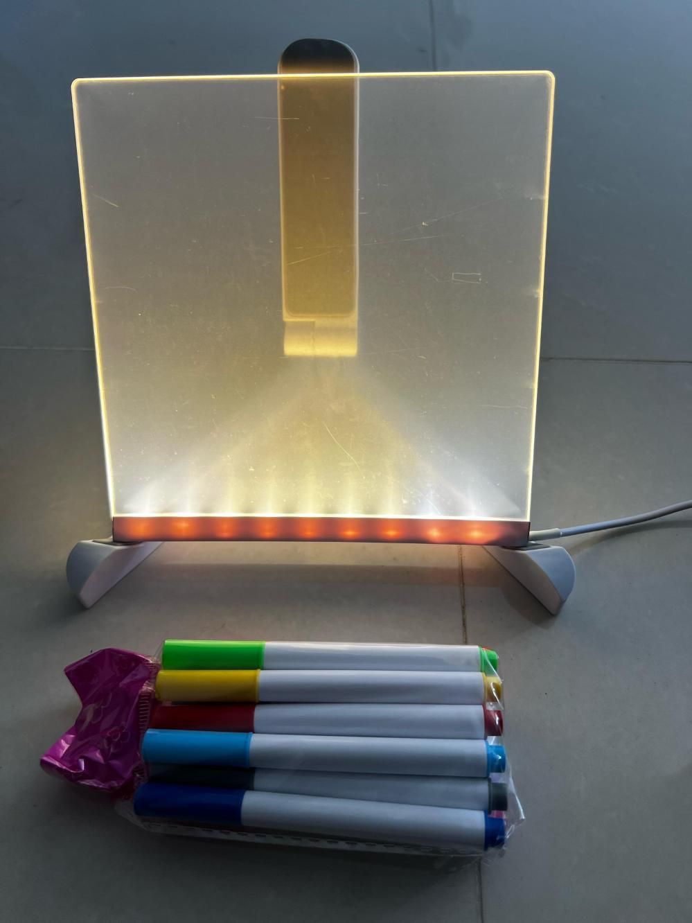 A Canvas for Their Imagination: 3D LED Light Glass Acrylic Writing pad
