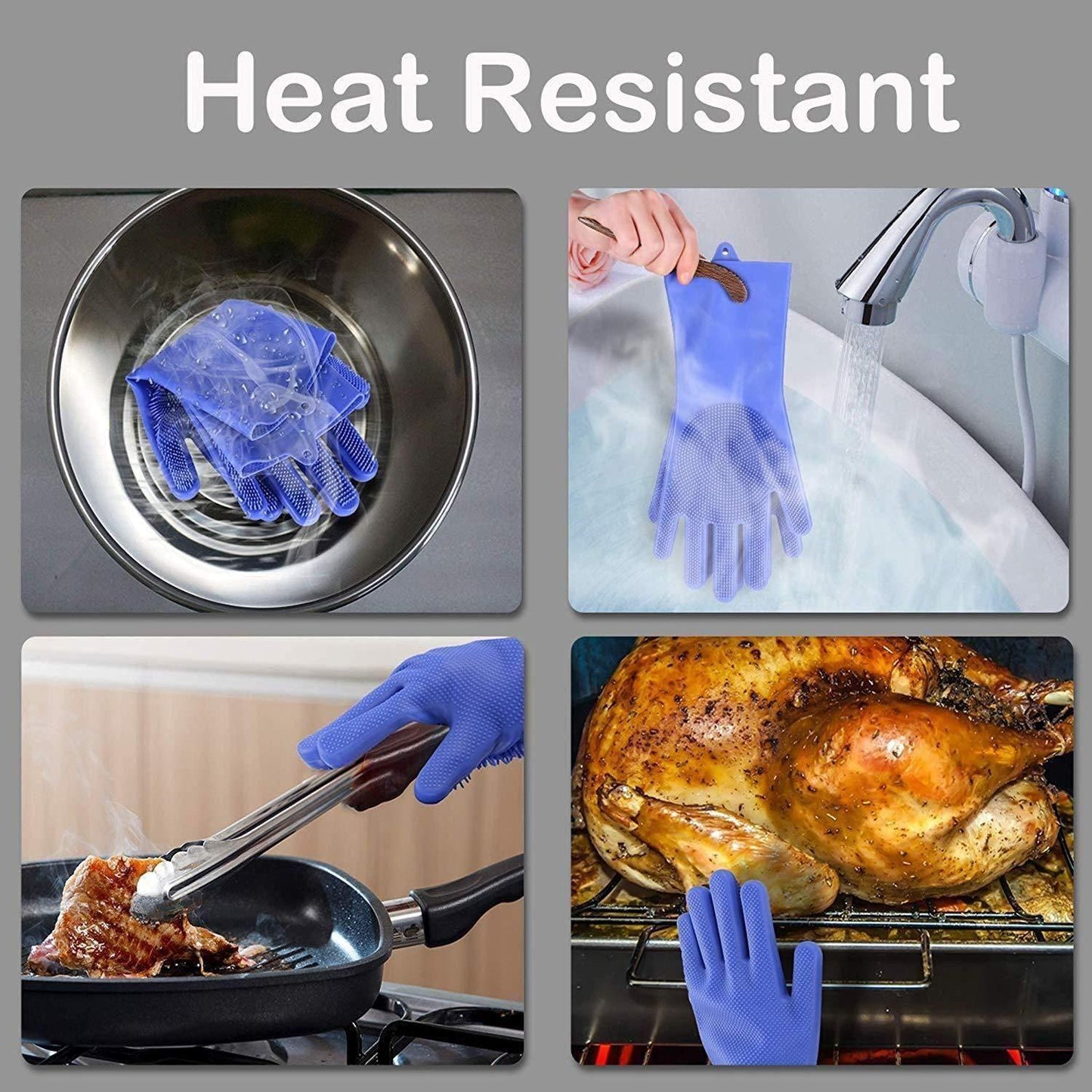 2-in-1 Silicone Scrubbing Gloves - Easier Cleaning! (1 Pair)