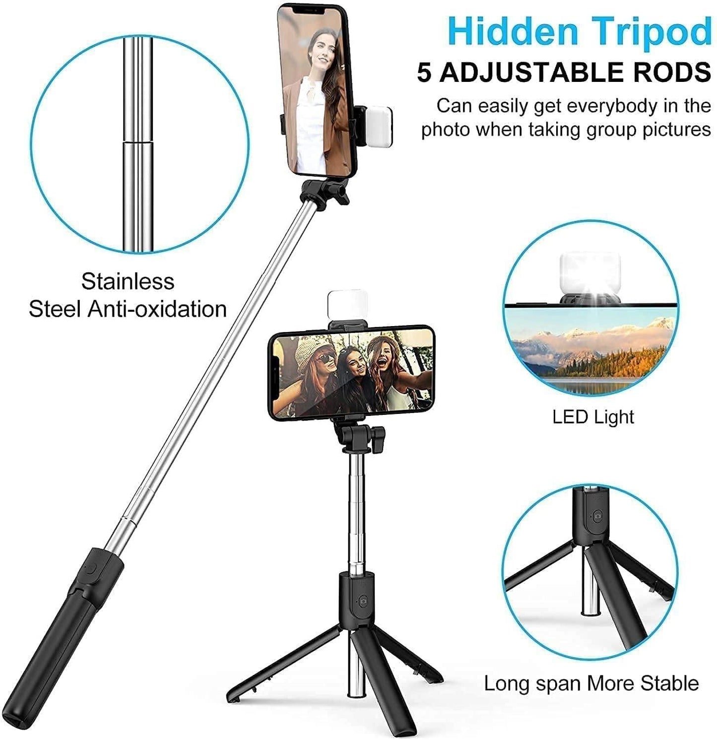 Extendable 3-in-1 Selfie Stick Tripod For The Content Creator in you!