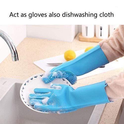 2-in-1 Silicone Scrubbing Gloves - Easier Cleaning! (1 Pair)