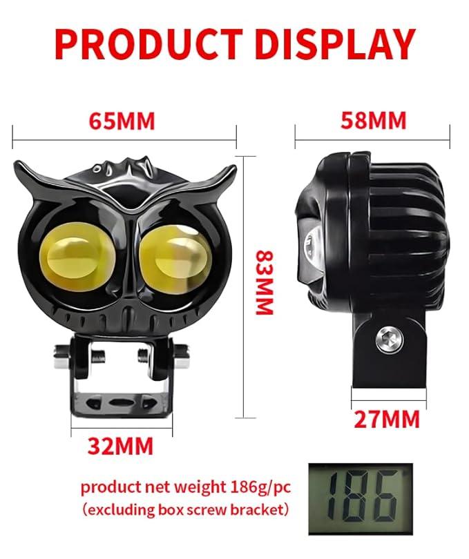 Owl Shaped LED Fog Light for Motorcycles.