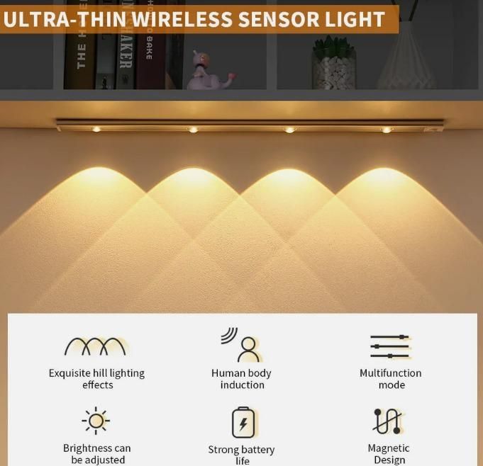 Go Wireless, Go Smart.! LED PIR Motion Sensor Cabinet Light - USB Rechargeable