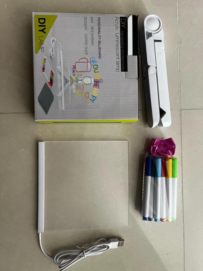 A Canvas for Their Imagination: 3D LED Light Glass Acrylic Writing pad