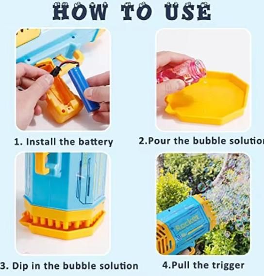 Bubble Storm: Automatic Bubble Gun Machine For Kids