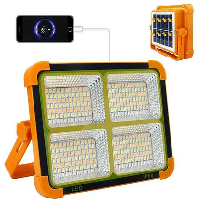 For Camping, Hiking, and Outdoor! Rechargeable, Waterproof  Solar LED Floodlight