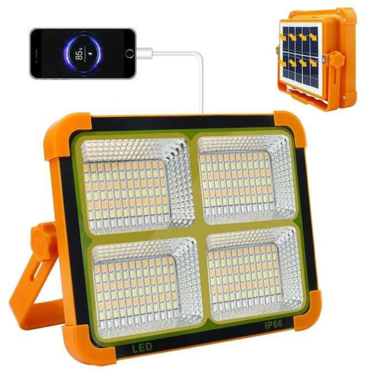 For Camping, Hiking, and Outdoor! Rechargeable, Waterproof  Solar LED Floodlight