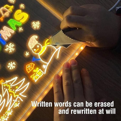 A Canvas for Their Imagination: 3D LED Light Glass Acrylic Writing pad