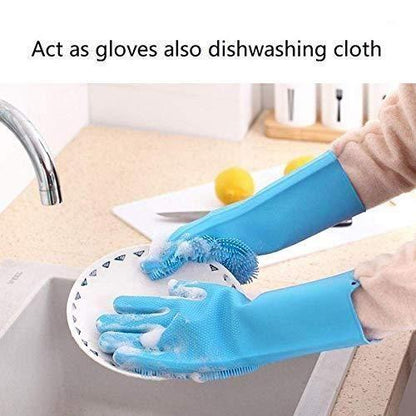 2-in-1 Silicone Scrubbing Gloves - Easier Cleaning! (1 Pair)