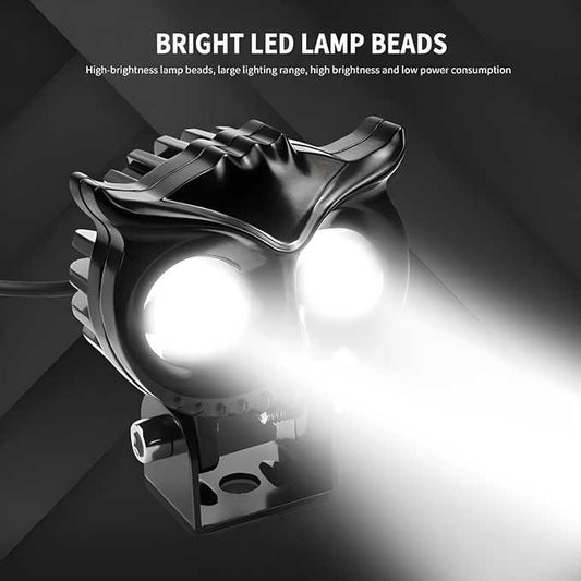 Owl Shaped LED Fog Light for Motorcycles.