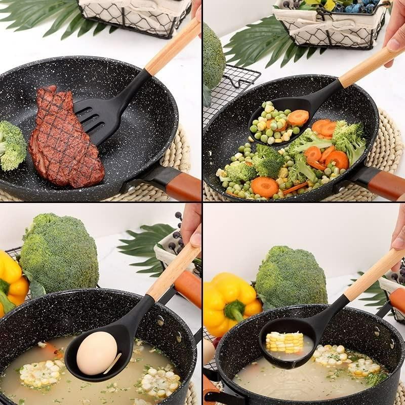 11-Piece Silicone Cooking Tools with Holder